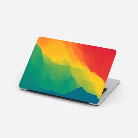 Laptop sticker vibrant layered mountain gradient • Wallissimo®