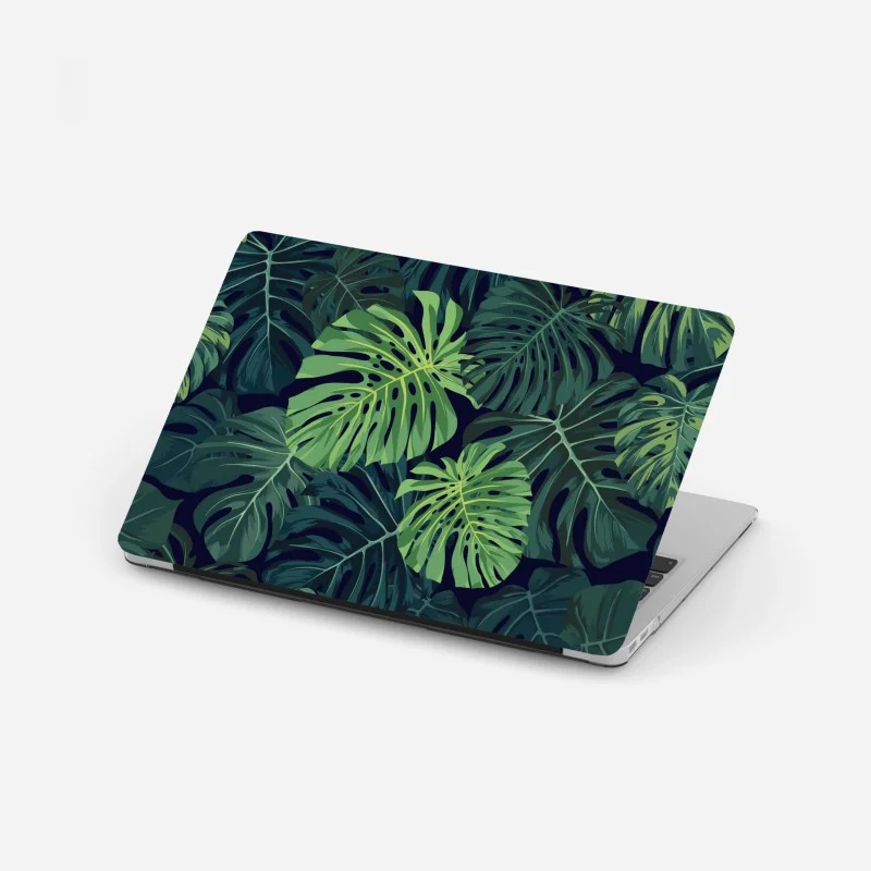 Laptop sticker tropical monstera leaves pattern