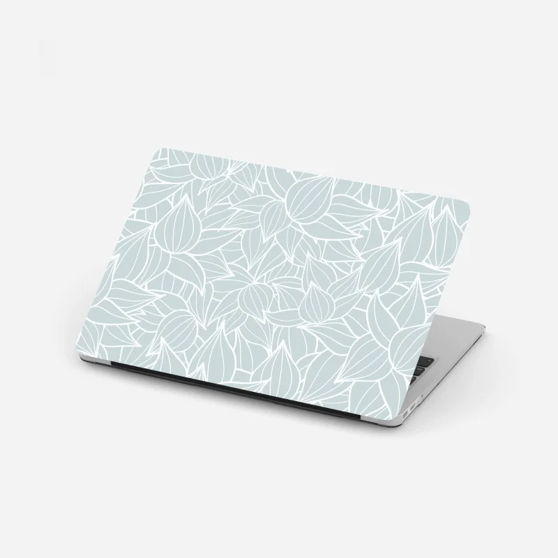 Laptop sticker soft turquoise leaf pattern