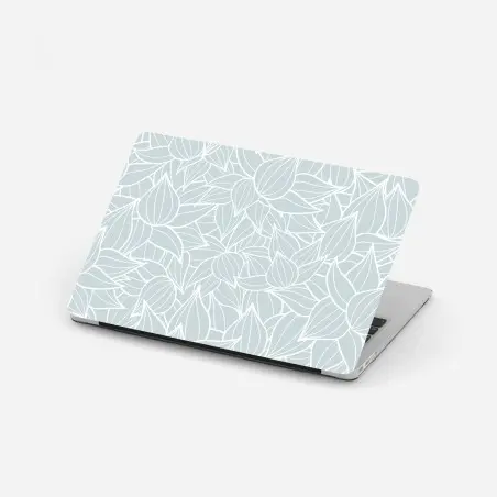 Laptop sticker soft turquoise leaf pattern • Wallissimo®