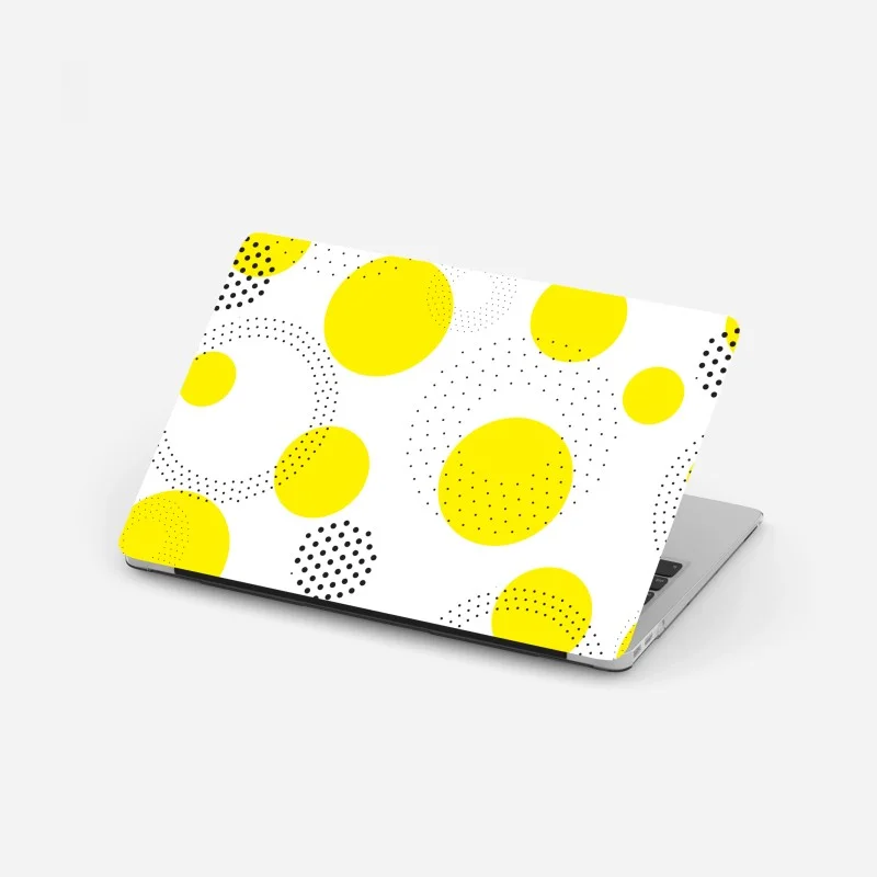 Laptop sticker bright yellow polka dot pattern wall art