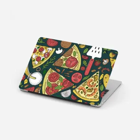Laptop sticker colorful pizza slices pattern • Wallissimo®