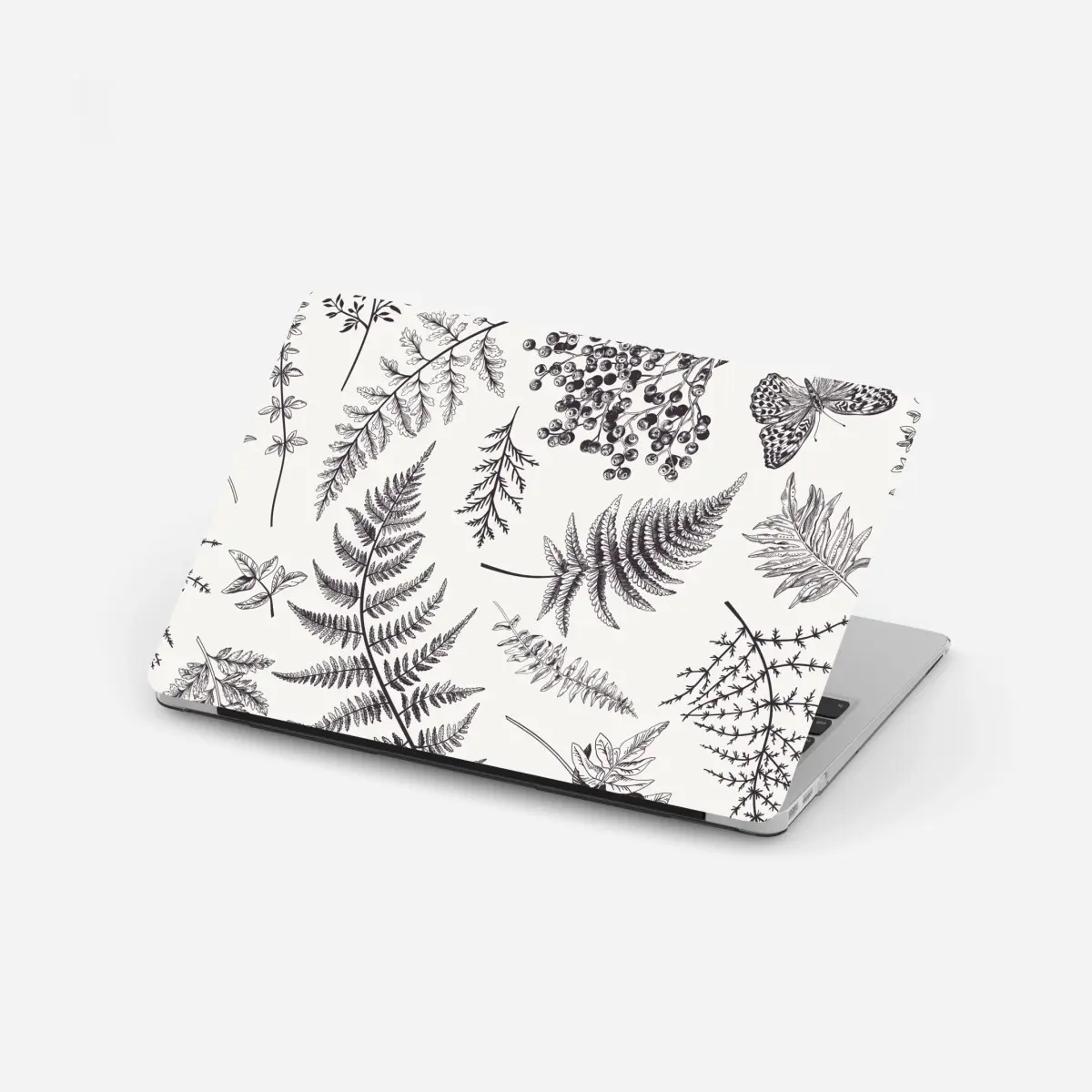 Laptop sticker monochrome botanical leaves pattern • Wallissimo® Laptop sticker monochrome botanical leaves pattern • Wallissimo®