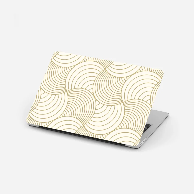 Laptop sticker gold art deco circle pattern