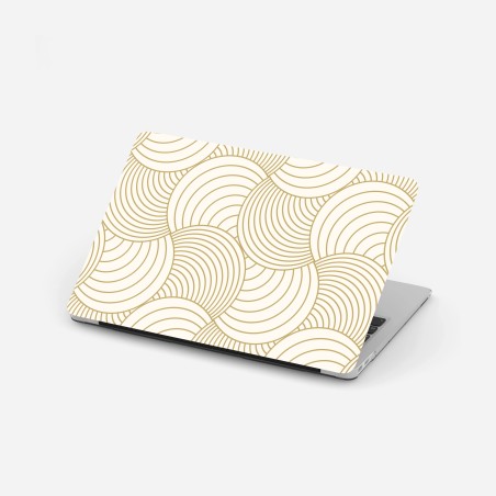 Laptop sticker gold art deco circle pattern • Wallissimo®