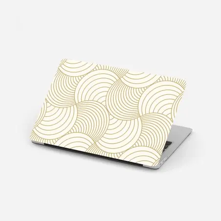 Laptop sticker gold art deco circle pattern • Wallissimo®