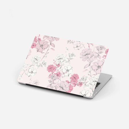 Laptop sticker soft pink floral pattern • Wallissimo®