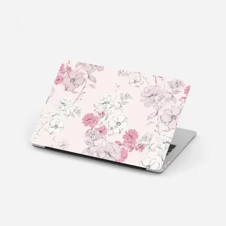 Laptop sticker soft pink floral pattern • Wallissimo®