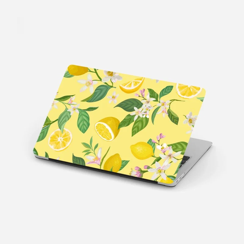 Laptop sticker lemon blossom botanical pattern