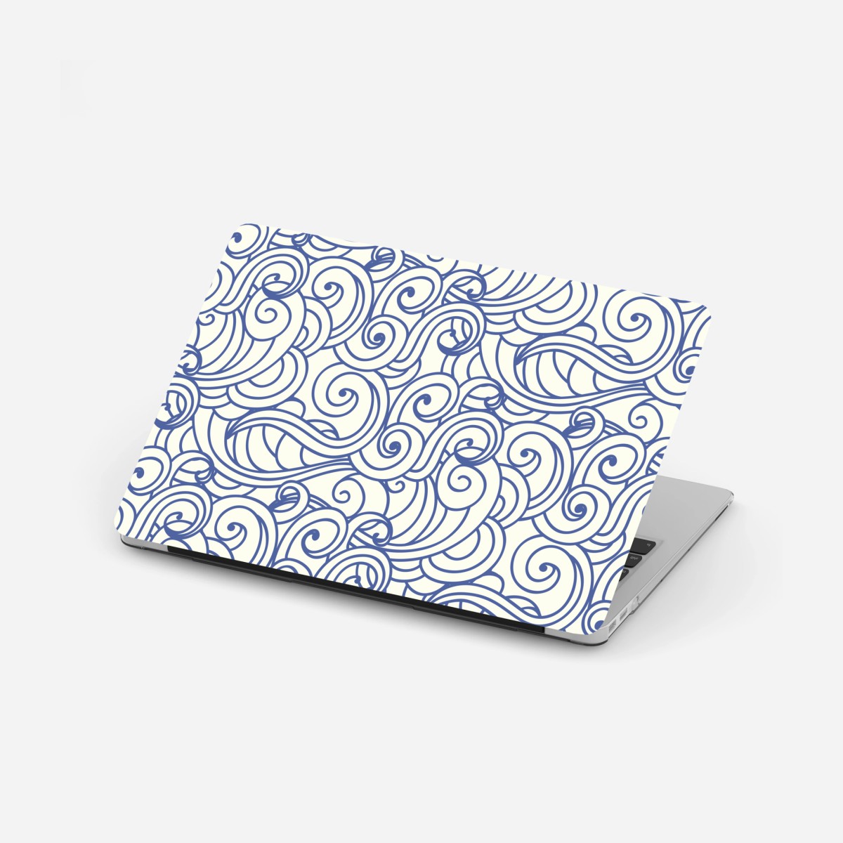Laptop sticker blue swirl seamless pattern • Wallissimo® Laptop sticker blue swirl seamless pattern • Wallissimo®
