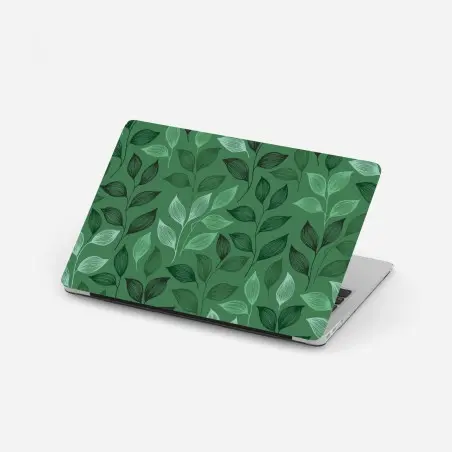 Laptop sticker green botanical leaf pattern • Wallissimo®