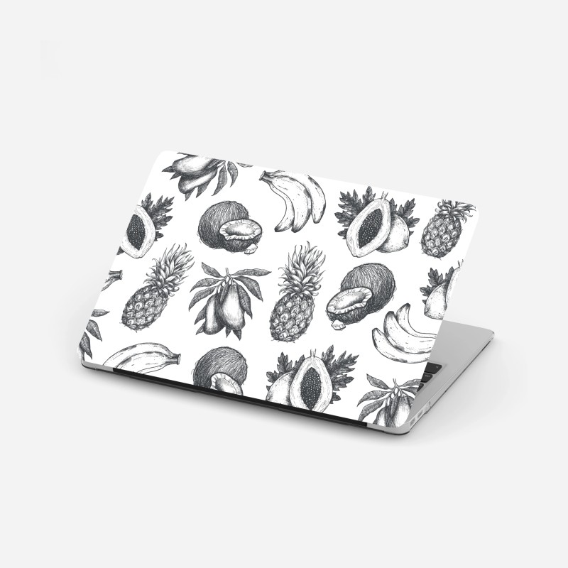 Laptop sticker hand drawn tropical fruit pattern