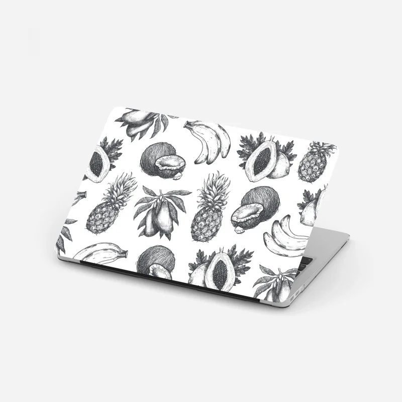 Laptop sticker hand drawn tropical fruit pattern