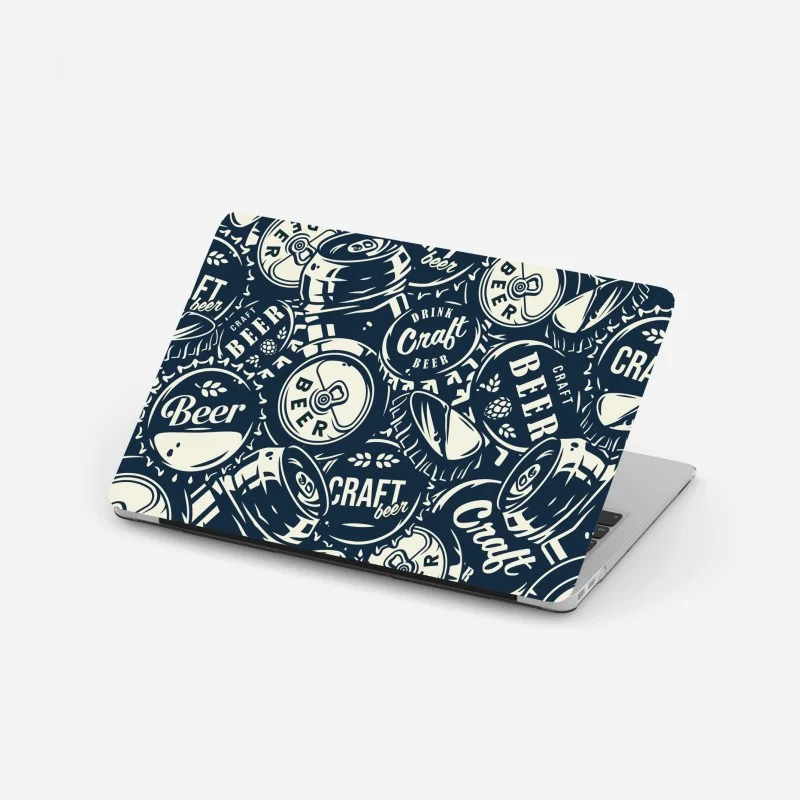 Laptop sticker craft beer caps pattern