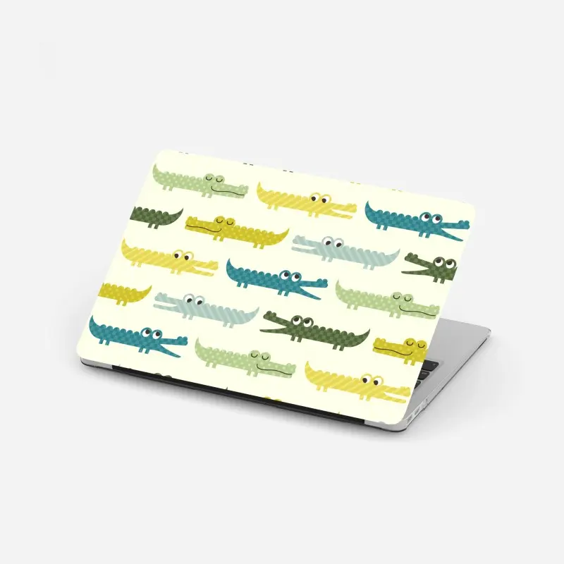 Laptop sticker playful crocodile pattern for kids room