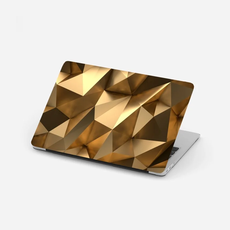 Laptop sticker gold geometric facets
