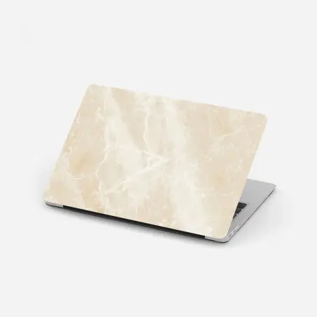 Laptop sticker beige marble texture with white veining • Wallissimo®