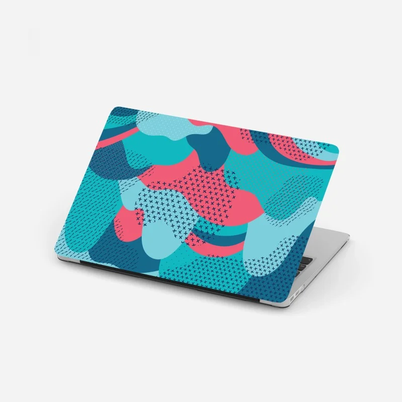 Laptop sticker playful turquoise abstract pattern
