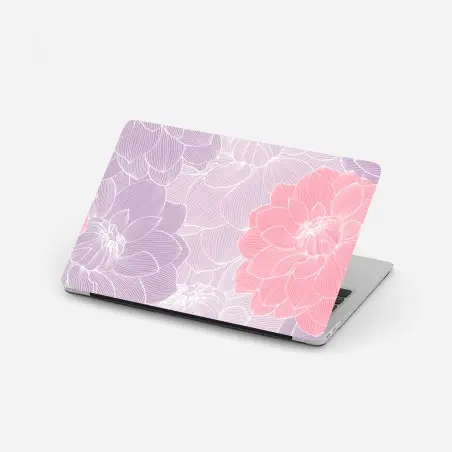 Laptop sticker soft pastel floral bloom pattern • Wallissimo®