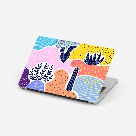 Laptop sticker playful abstract botanical pattern • Wallissimo®