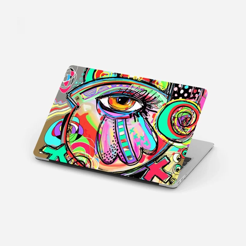 Laptop sticker vibrant abstract eye portrait