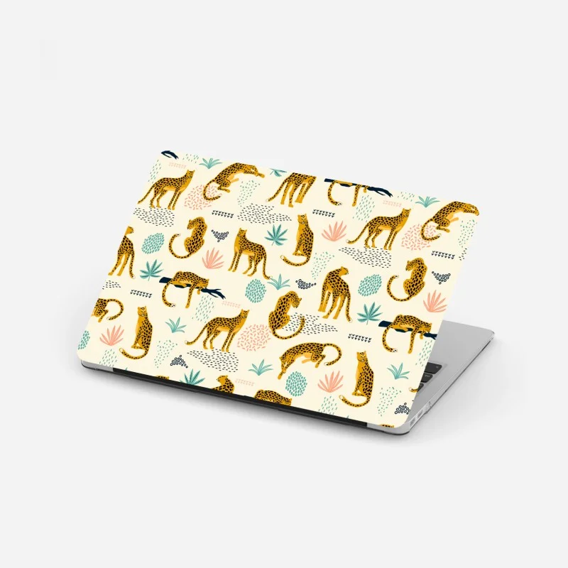 Laptop sticker playful cheetah pattern in pastel tones