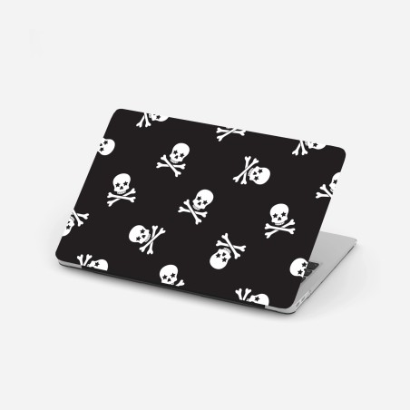 Laptop sticker skull and crossbones seamless pattern • Wallissimo®