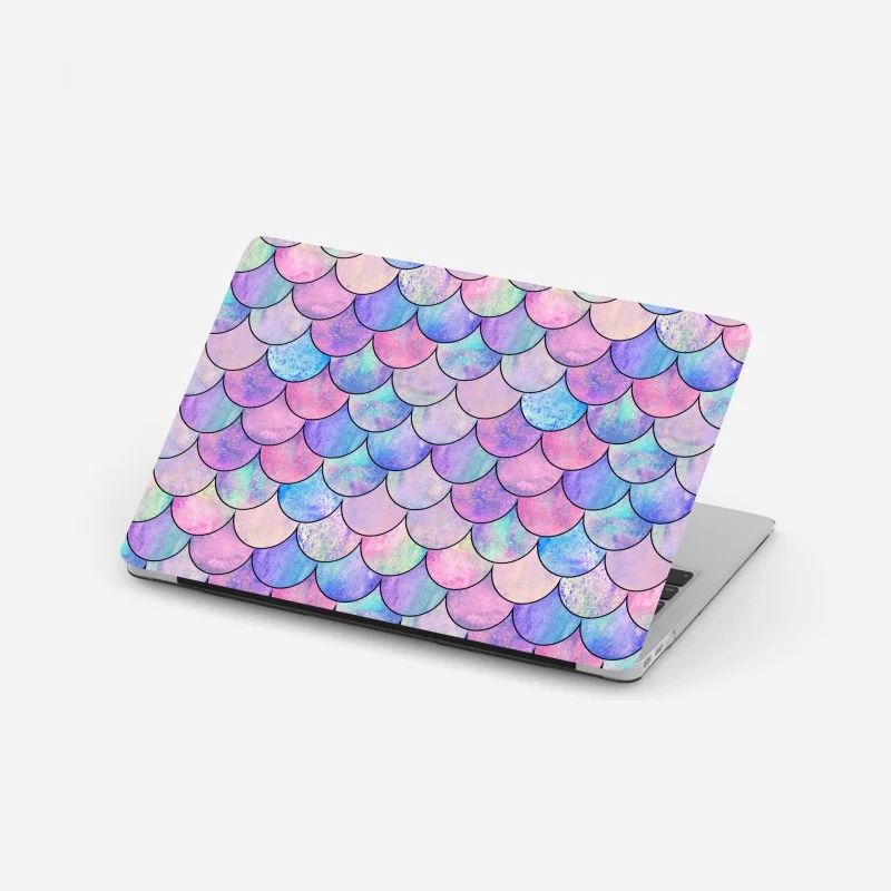 Laptop sticker pastel mermaid scales pattern