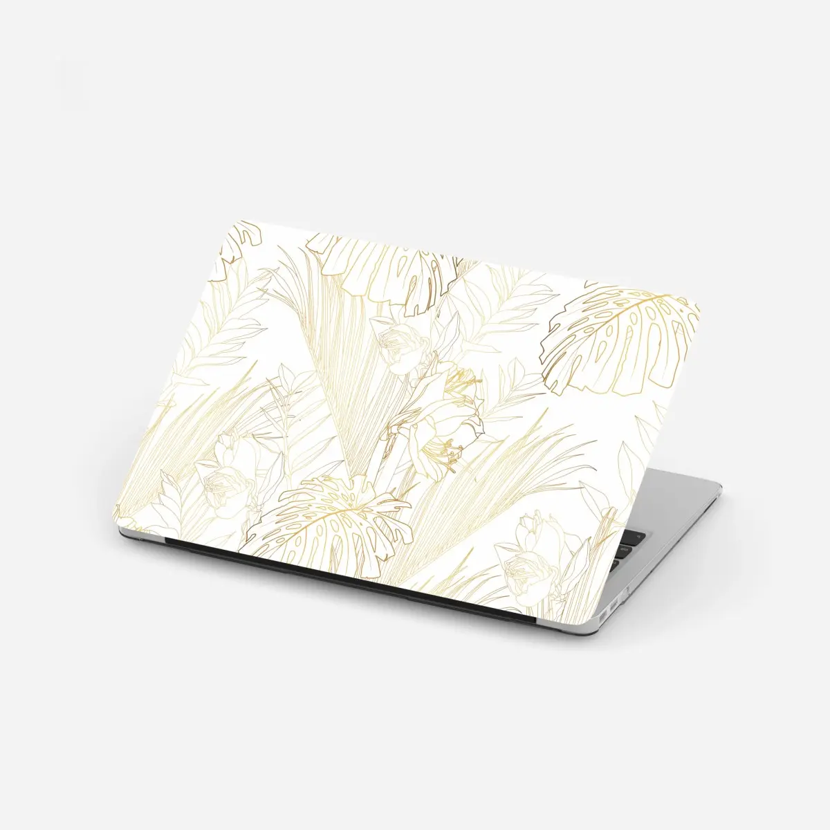 Laptop sticker golden tropical leaves pattern • Wallissimo® Laptop sticker golden tropical leaves pattern • Wallissimo®