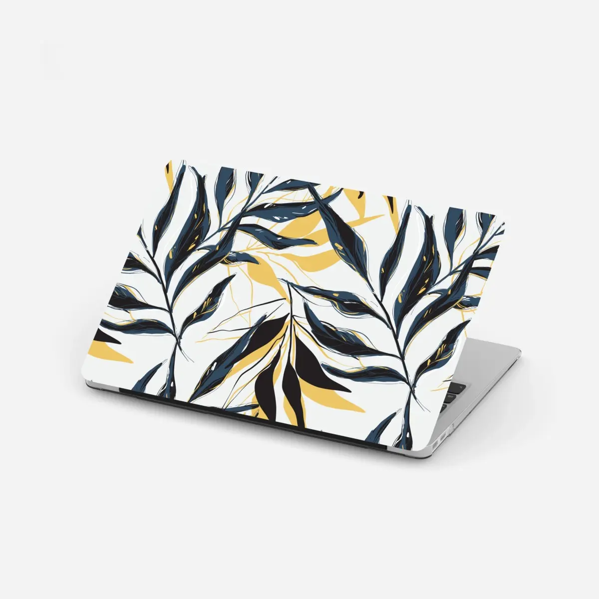 Laptop sticker navy and gold botanical leaf pattern • Wallissimo® Laptop sticker navy and gold botanical leaf pattern • Wallissimo®