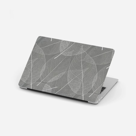 Laptop sticker delicate leaf vein pattern in gray • Wallissimo®