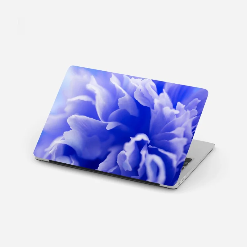 Laptop sticker soft blue abstract flower close-up