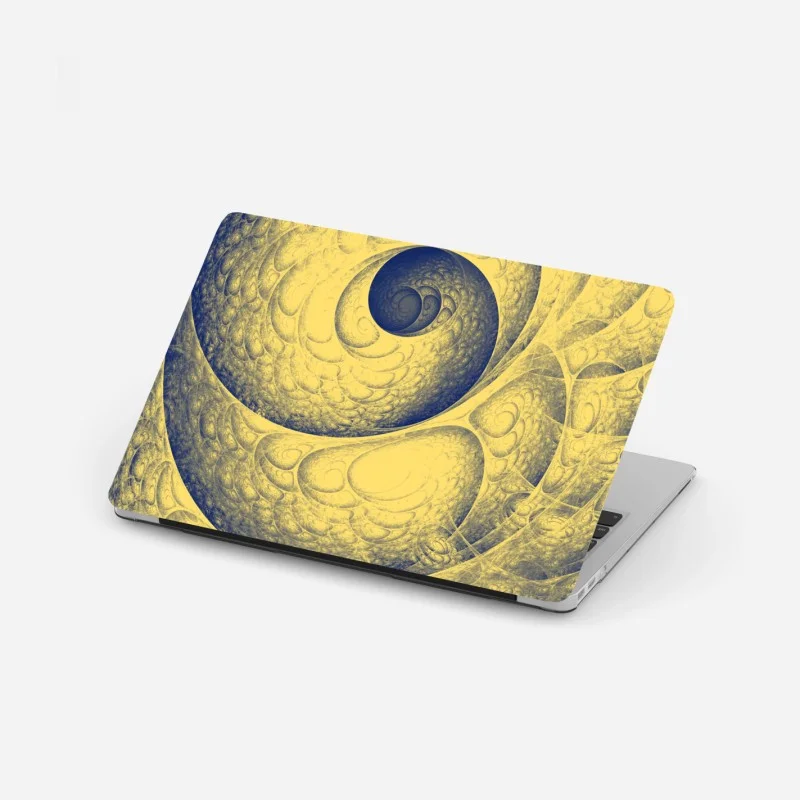 Laptop sticker golden spiral fractal pattern