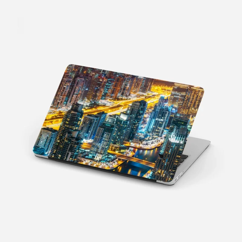 Laptop sticker Dubai marina night skyline