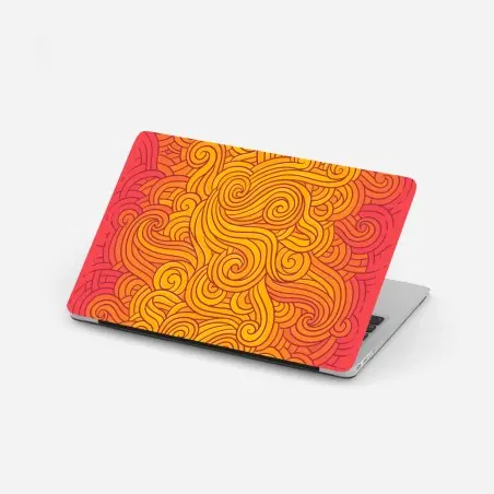 Laptop sticker warm swirling abstract pattern • Wallissimo®