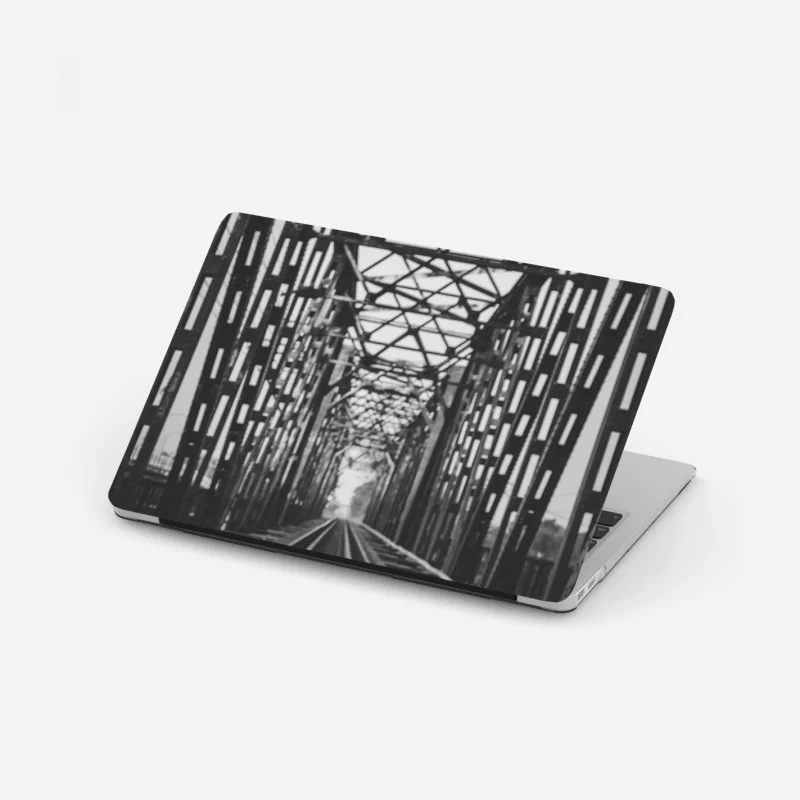 Laptop sticker old railway bridge perspective