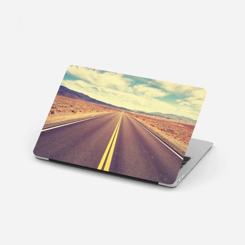Laptop sticker vintage desert road, Death Valley