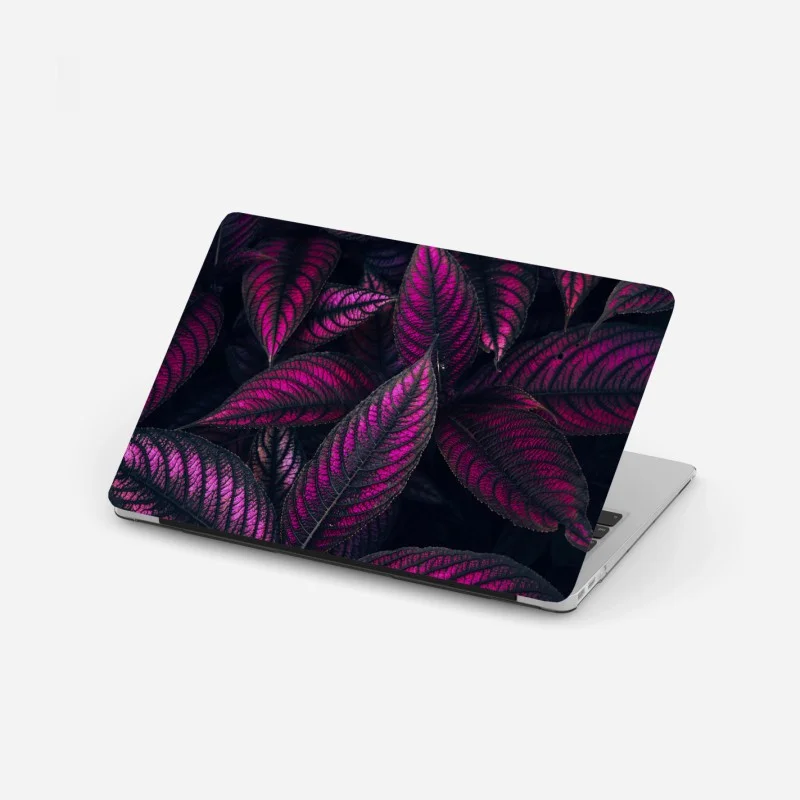Laptop sticker vivid purple foliage pattern