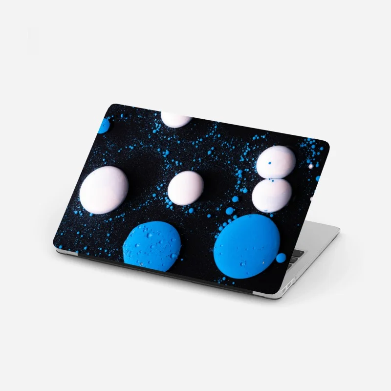 Laptop sticker blue marble liquid pattern
