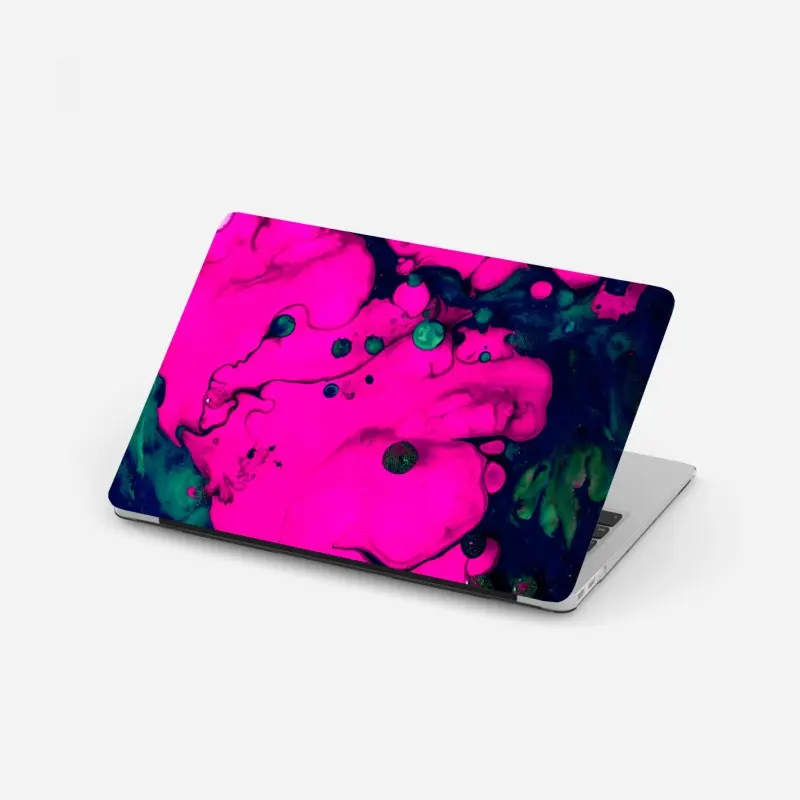Laptop sticker neon pink fluid abstract