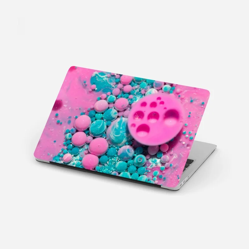 Laptop sticker pink and turquoise marble abstract