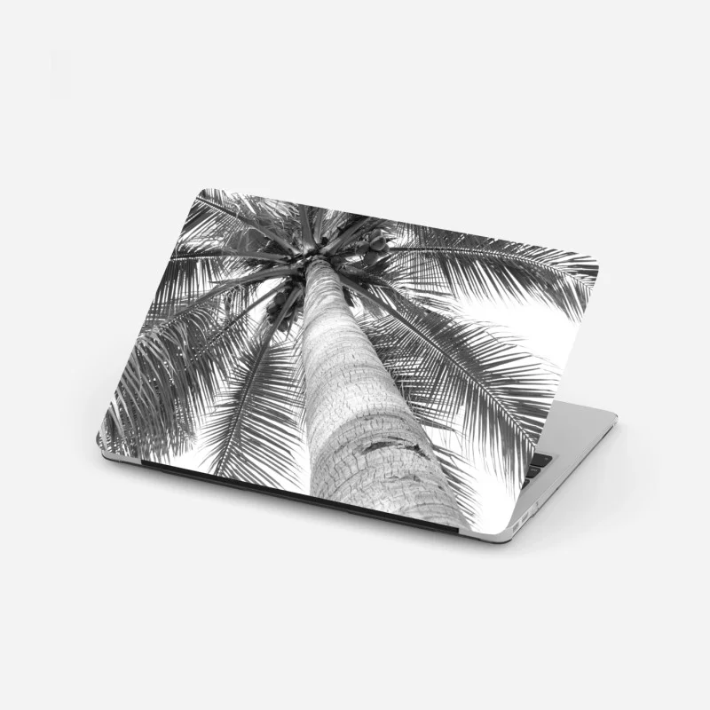 Laptop sticker monochrome palm tree from below