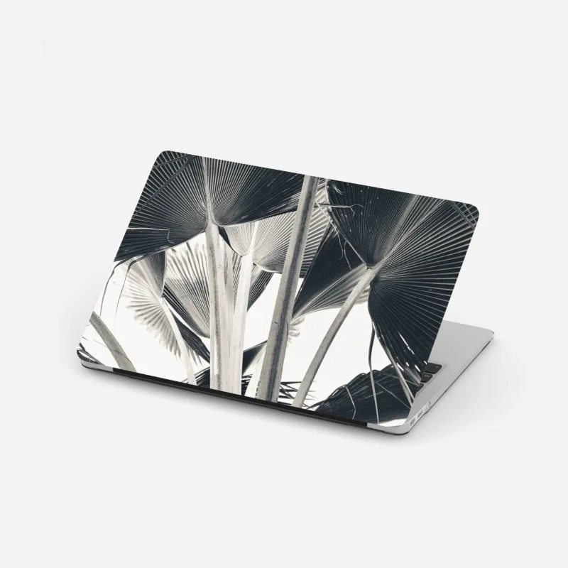 Laptop sticker tropical banana leaf composition