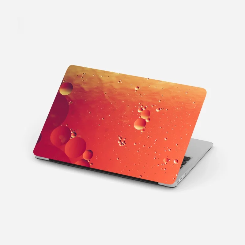 Laptop sticker warm orange bubble abstract art