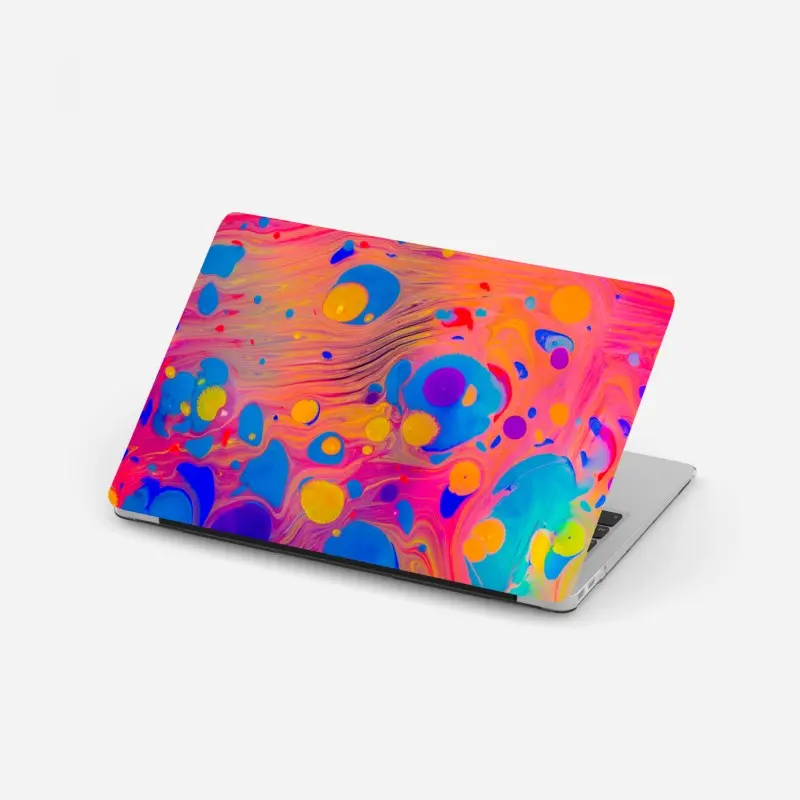 Laptop sticker ottoman ebru marbling abstract waves