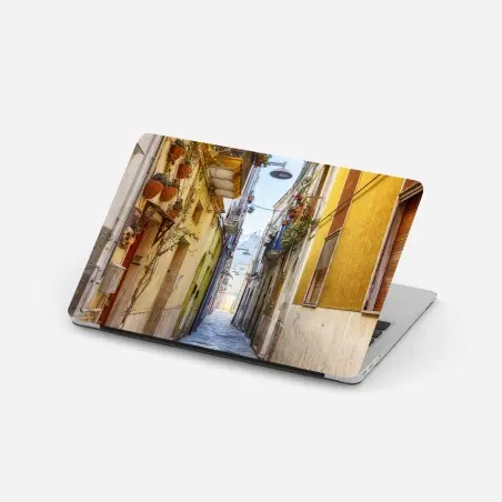 Laptop sticker sunlit alley in Brindisi • Wallissimo®