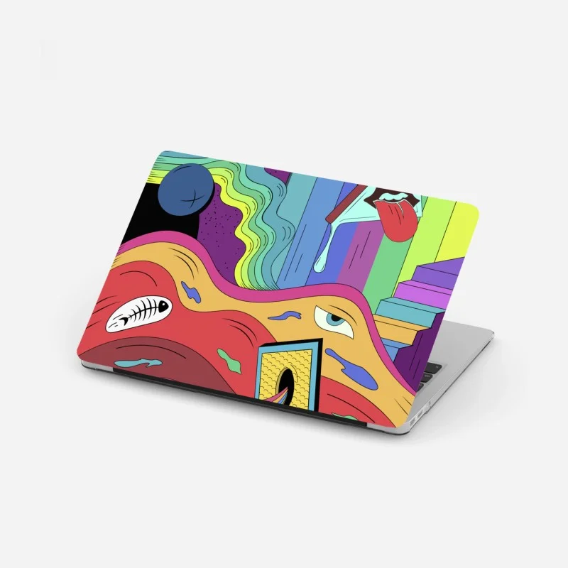 Laptop sticker psychedelic pop art dreamscape