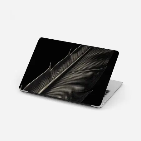 Laptop sticker delicate feather study in monochrome • Wallissimo®