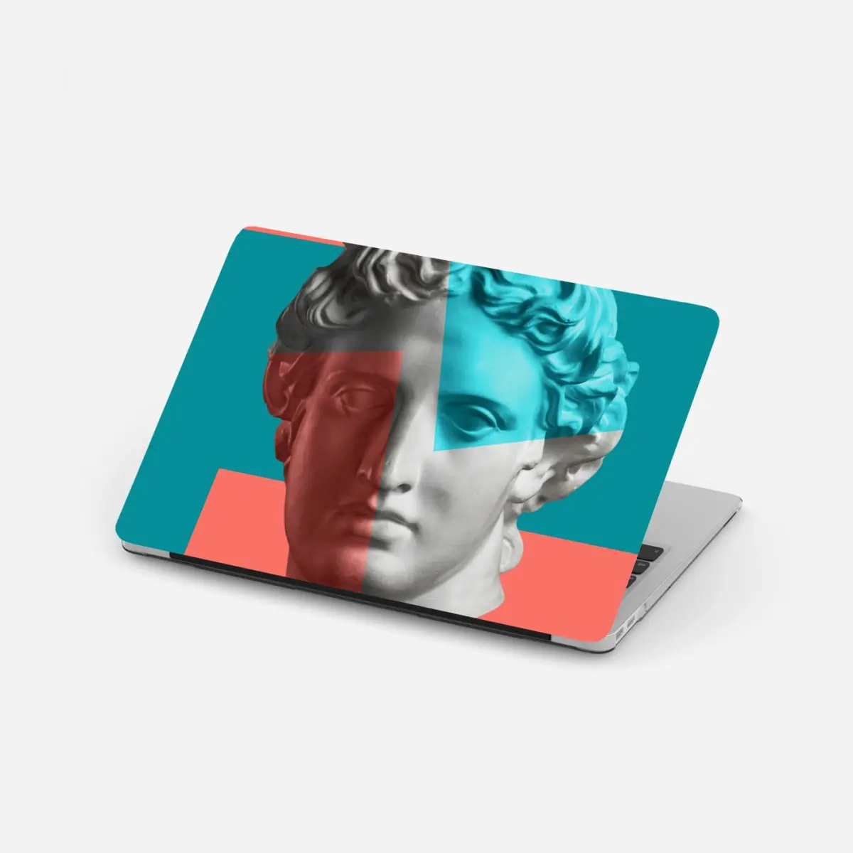 Laptop sticker duotone classical bust collage • Wallissimo®