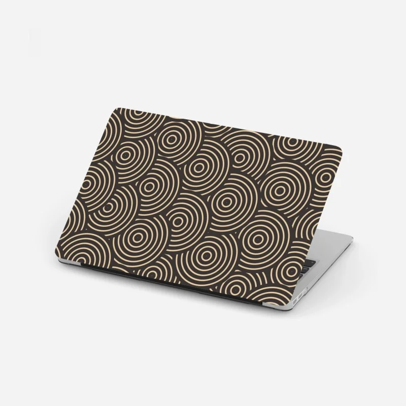 Laptop sticker retro concentric circles pattern
